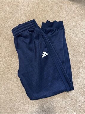 adidas Kids Navy Jogger Sweatpants with White Logo